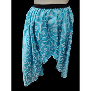 Damsel in this Dress blue skirt Swirl Floral Taffeta w/black elastic waist